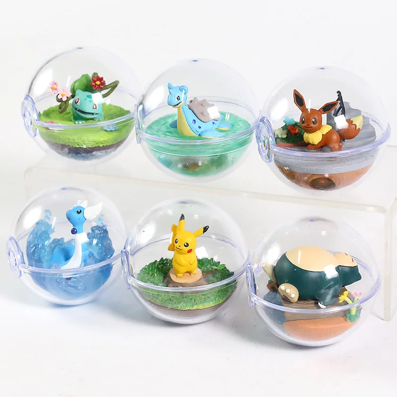 Аниме Монстры Террариум Коллекция Рисунок набор Vol.1~ 5 Bulbasaur Lapras Eevee Umbreon Charmander Gengar Snorlax Zapdos Totodile