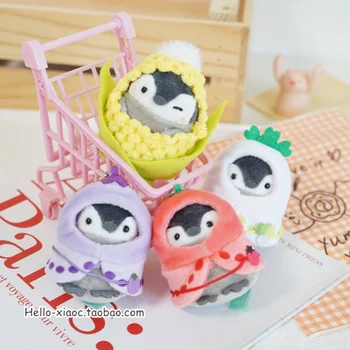 

Fruit Positive Energy Penguin plush keychain Girls Bags Couples School Bags pendant 6.5cm