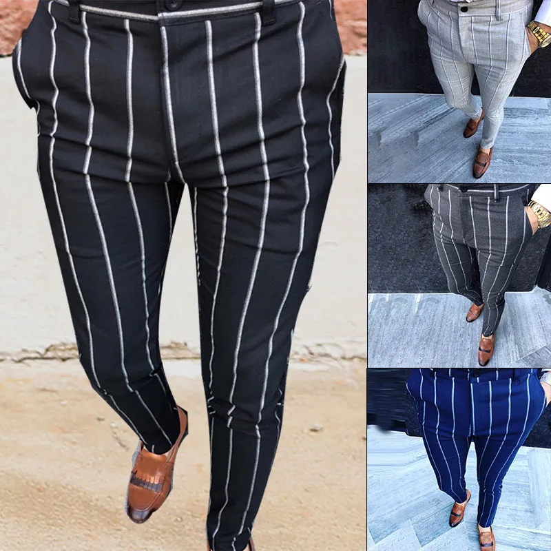 Новые полосатые узкие брюки мужские повседневные брюки на шнурке мужские уличные модные дышащие брюки, подходящие для любого размера