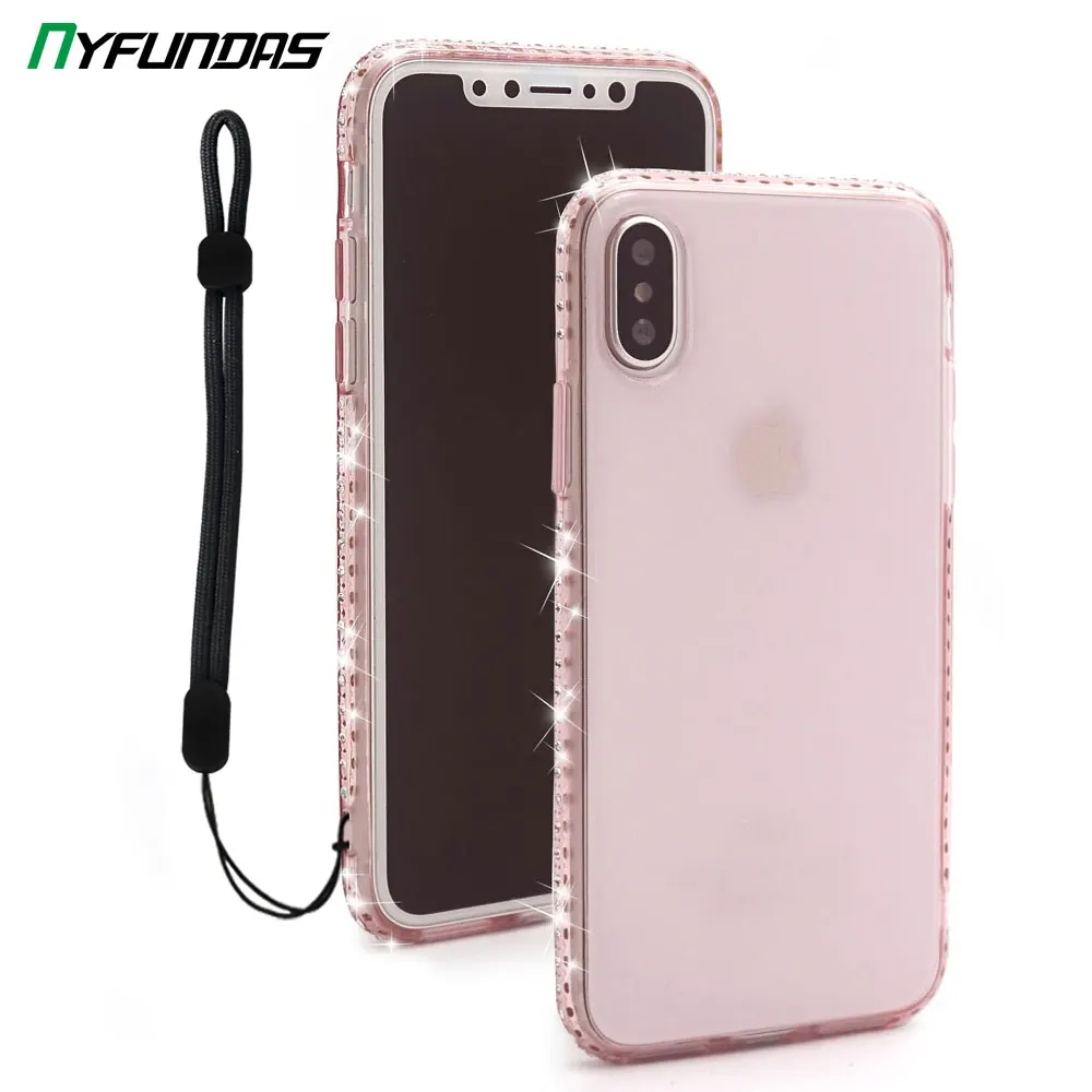 Стразы цветной градиентный блестящий чехол для iPhone 11 Pro Max X XS XR 8 Plus 7 6 S прозрачный