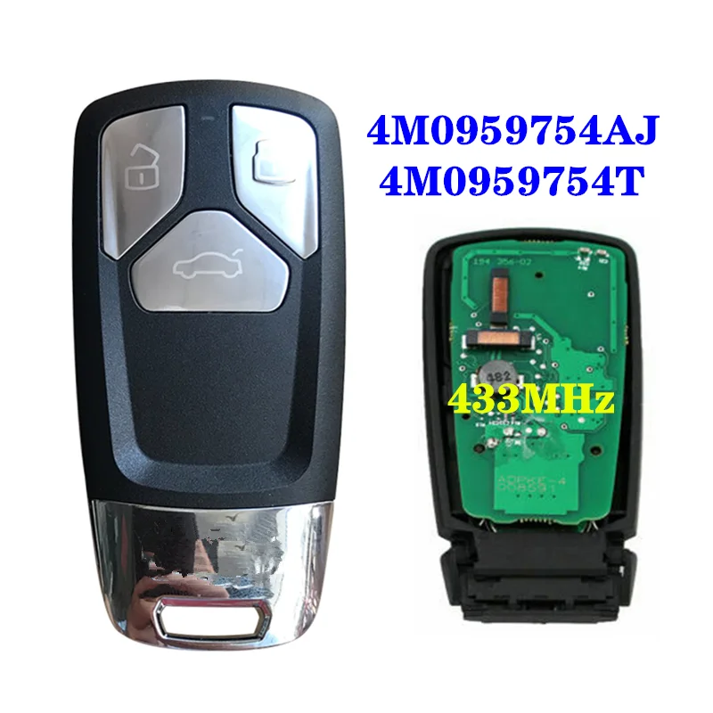 4M0 959 754 AJ T умная лампа с 3 кнопками 433 МГц для Audi TT A4 A5 Q5 Q7 S5 SQ5 4M0959754AJ 4M0959754T|Ключ от