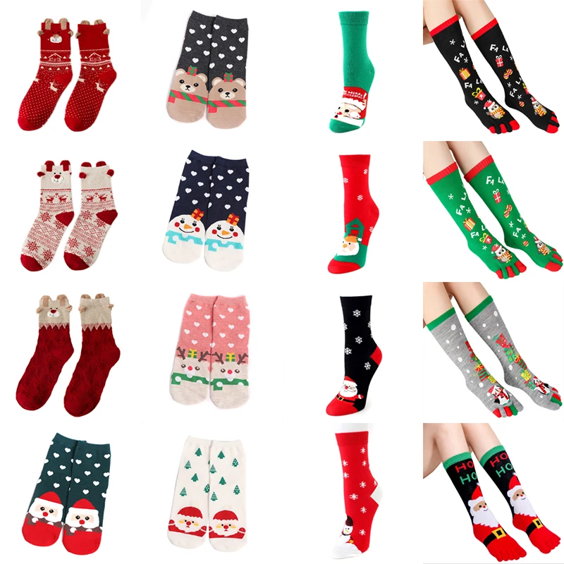 Цветные хлопковые красные носки с трехмерным рисунком, рождественские носки, Милые Японские Женские носки для осени и зимы