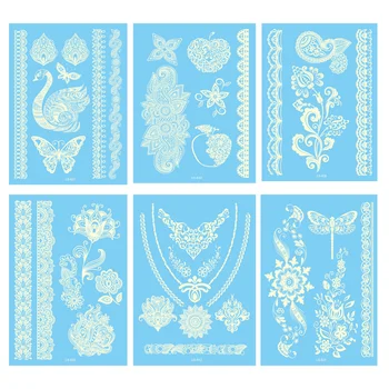 

6pcs French Style Waterproof White Lace Tattoo Sticker (LS612e+LS620e+LS623e+LS627e+LS630e+LS632e)