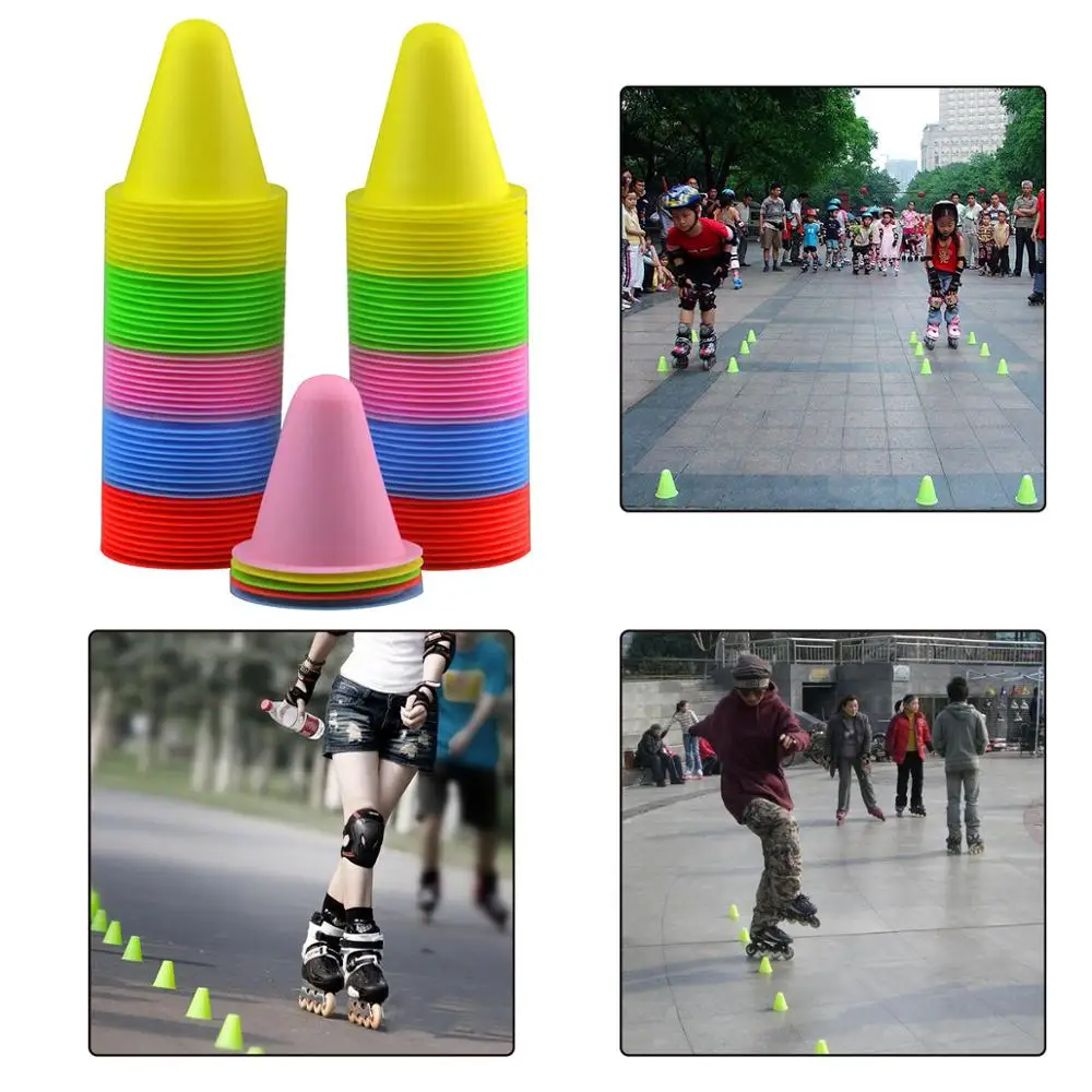 10Pcs/Set Plastic Skating Obstacles Roadblocks Football Rugby Training Cone Cylinder Outdoor Football Train Obstacles
