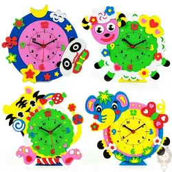 Horloge d'apprentissage des animaux faite à la main pour enfants, Puzzle, Eva, créatif, éducatif, bricolage, 2022 