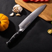 

8 Inch Professional Japanese Steel Damascus Chef Knives vg10 Kitchen Meat Slicing Vegetable Cutter Knife G10 Handle