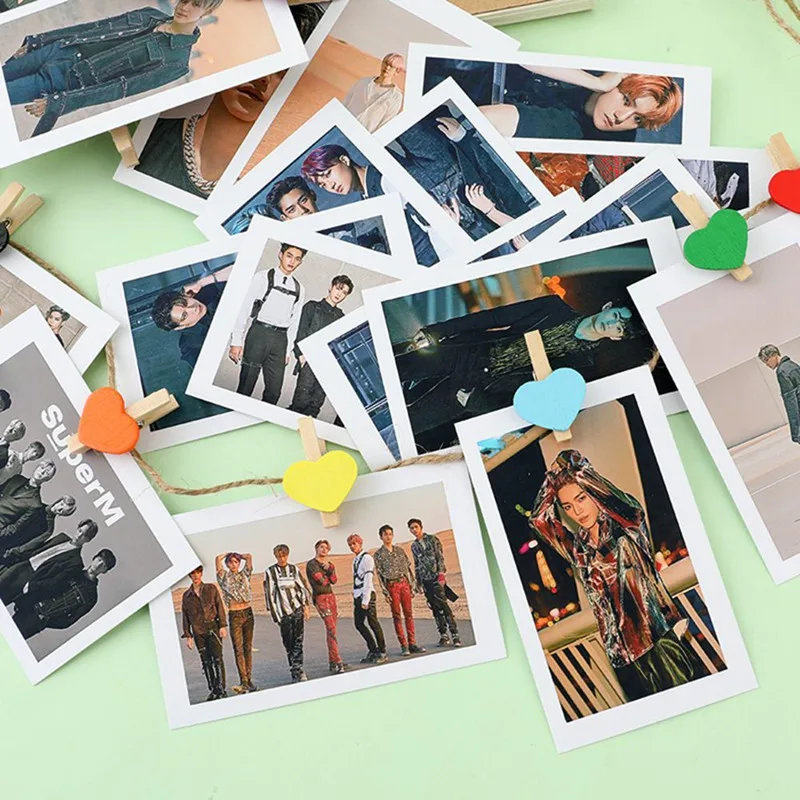 Kpop SuperM 1-й Мини альбом Lomo Card MARK TAEYONG BAEKHYUN LUCAS TEN KAI TAEMIN фото карты Зажимы пеньковая веревка болельщики подарки