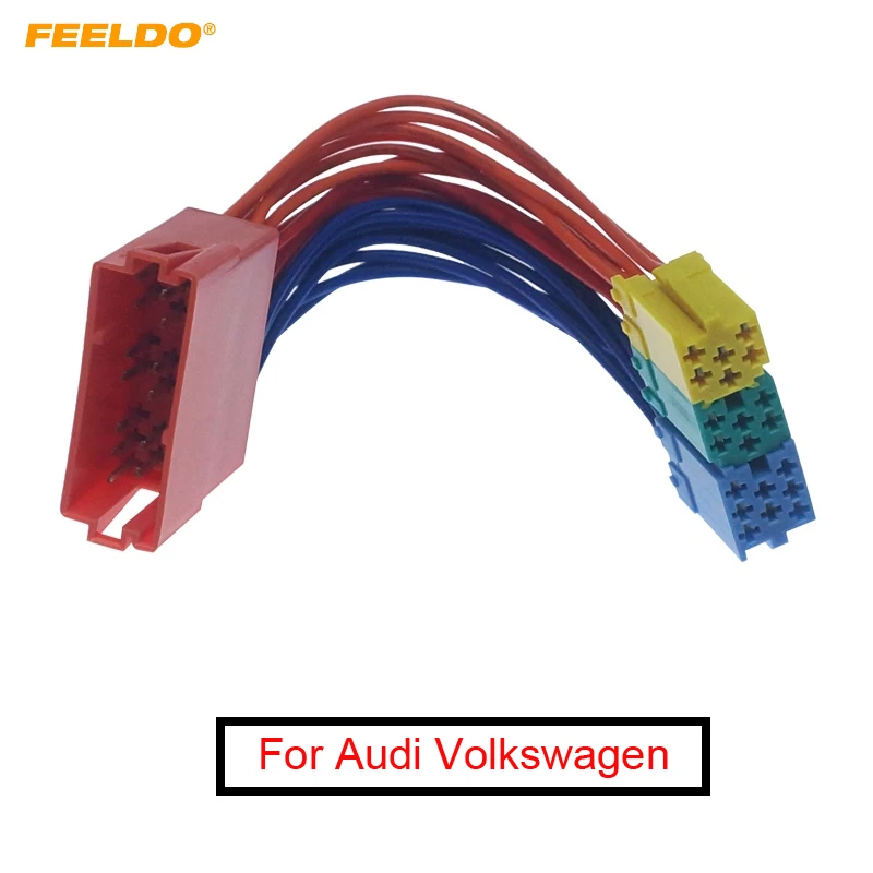 Автомобильный 20-контактный стерео аудио переходник FEELDO для Audi Volkswagen CD радио