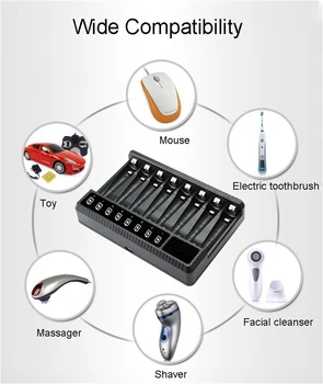 

4/8 Slots Rechargeable Battery Set Charger For SEIVI NIMH AA/ AAA Independent Slot Battery Charger Spare Parts