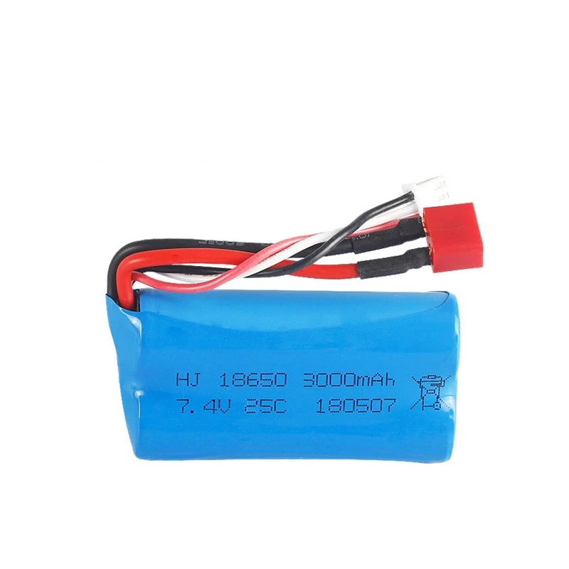 Lipo Bateria 18650 para Q46 Wltoys 10428 12428 12423 rc Carro Peças de Reposição com Carregador 7.4v 2s Bateria para Brinquedos Peças 7.4v 3000mah - Image 2