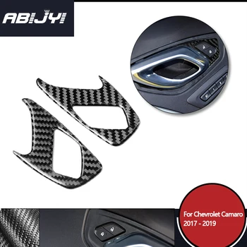 

2Pcs Car Styling Carbon Fiber Inner Door Lock Switch Panel Trim For Chevrolet Camaro 2017-2019 Car Accessories