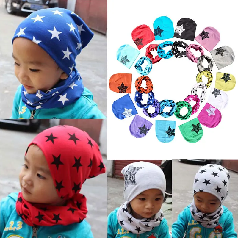 Winter Autumn Kids Hat Infantiles Scarf Collars Beanie Cap 1 Set Boy Crochet Girl Toddler Gorros Baby Hat Children Hats