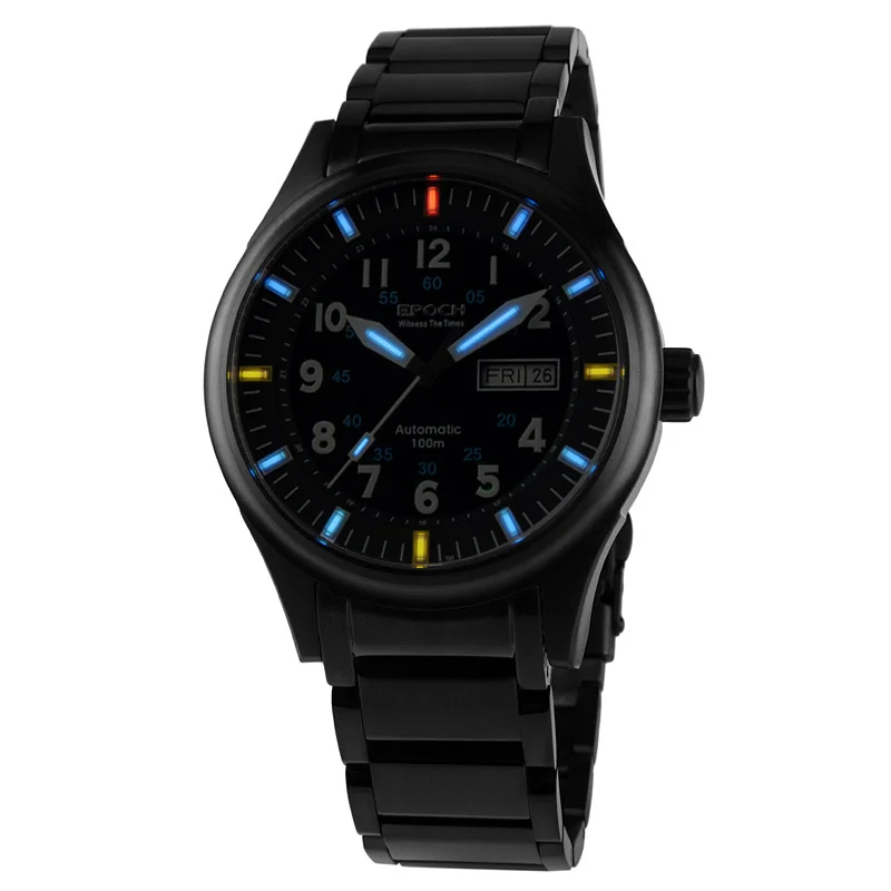 Мужские тритиевые часы, мужские автоматические часы Epoch Роскошные T25 светящиеся водонепроницаемые механические наручные часы reloj hombre 7009G