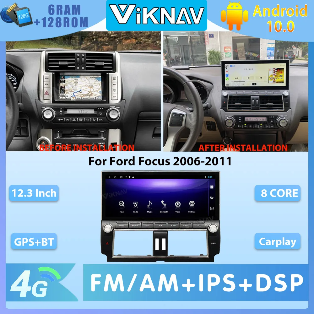 

12.3 Inch Android 10 Car Radio For Toyota Prado 2010-2017 Multimedia DVD Player Auto Stereo Receiver GPS Navigation Head Unit