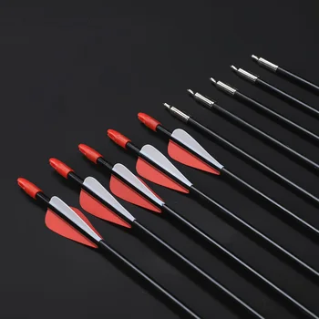 

12pcs OD 7 mm Spine 700 Fiberglass Arrow 32 Inches for Recurve or Long Bow Shooting Practice