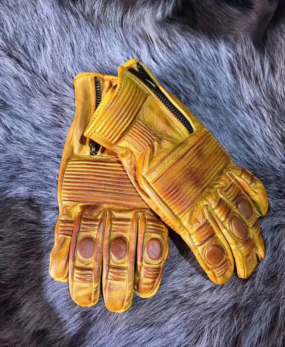 UBGLYBROS UBG53 distressed leather glove touchscreen