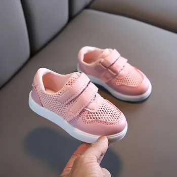 

Summer Kids Sport Shoes Fashion Solid Color Mesh Breathable Boys Sneakers Flat Children Girls Running Shoes SHS054