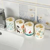 Set of 3 Plastic Printing Bathroom Accessories Set Soap Dispenser Toothbrush Holder Soap Dish Set ► Photo 3/6