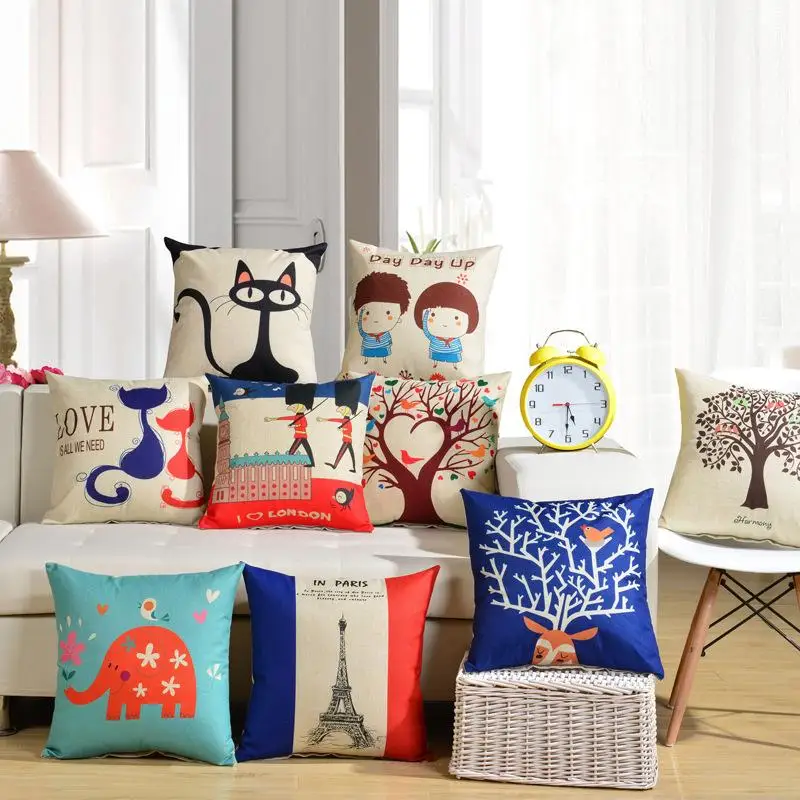 PP Cotton Soft Throw Pillow Cute Cartoon Adorable Rabbit Cushion Pet Bear Elk Fox Lion Cartoon Animal Decorative Throw Pillows