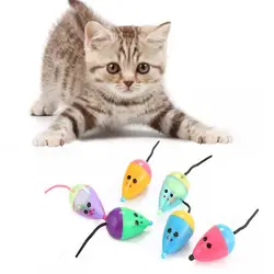 6 шт. пластиковая игрушка в форме мыши с колокольчиком для кошек цвет ассорти интерактивные игровые принадлежности для домашних животных