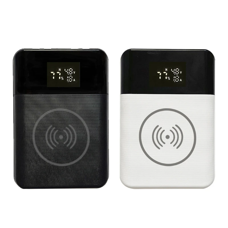 

LCD 4x18650/18700/20700/21700 Battery Case Power Bank Shell Wireless Charger Box without Battery Powerbank Protector