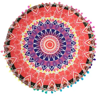 

32in Round Mandala Tapestry Pillows Case Cover Meditation Covers Ottoman Poufs Retro Ethic Pillow Case