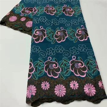 

Excellent African cord lace (5yards/pc)Free shipping faric with loverly flowers design two colors water soluble lace! 21L81509