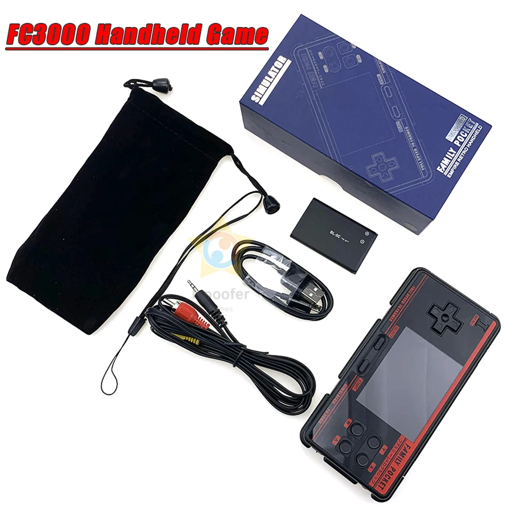 2021 Handheld Game Console Video Gaming Console with 4000+ Retro Games 10 Simulator FC 3000 Pocket Game Player IPS Screen