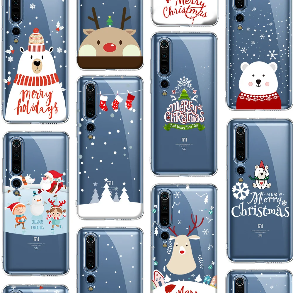 Чехол с рождественским снеговиком и оленем для Xiaomi MI Note 10 9 9T 8 CC9 A3 A2 A1 6X 5X CC9e MIX 2S Pro