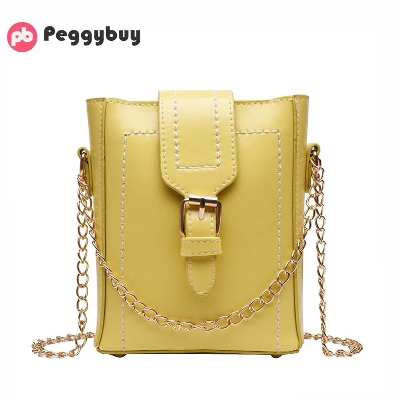 

Women Fashion Wild Shoulder Bag Solid Color Shoulder Bag Women Clutch PU Leather Chain Crossbody Mini Bags Shopping Package