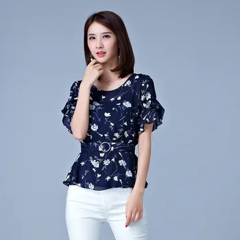 

Flowers Print Women t shirt Short Gray Sleeve Summer t-shirt Hot Tops tee