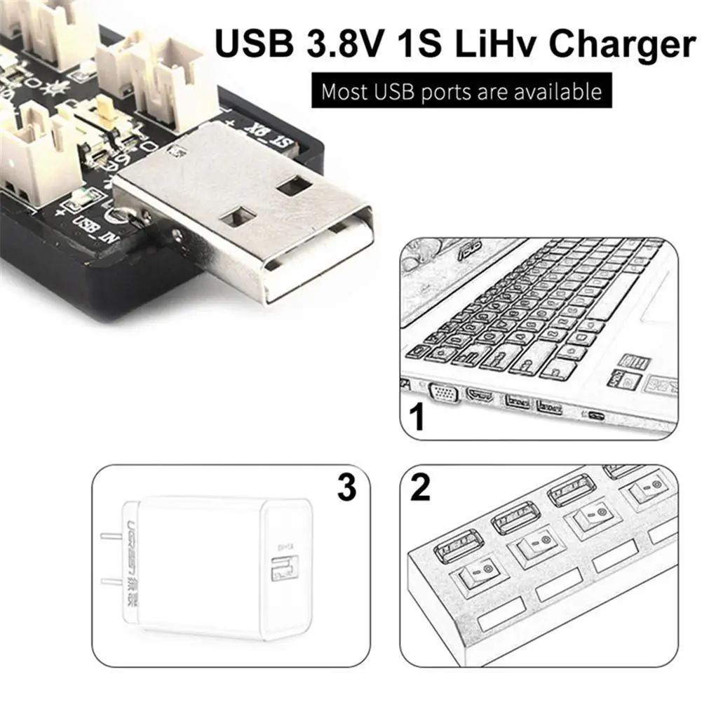 6CH USB 3,8 V 1S LiHv Lipo зарядное устройство плата адаптера 5V 3A USB зарядное устройство плата для RC игрушки модель батареи