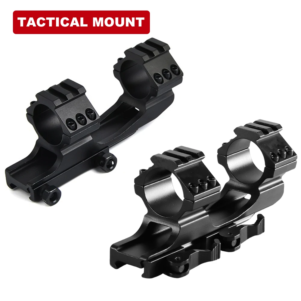 Quick Release One Piece Scope Mount 1"/30mm Dual Rings Hunting Accessories 20mm Picatinny Rail QD Cantilever Tactical Mounts