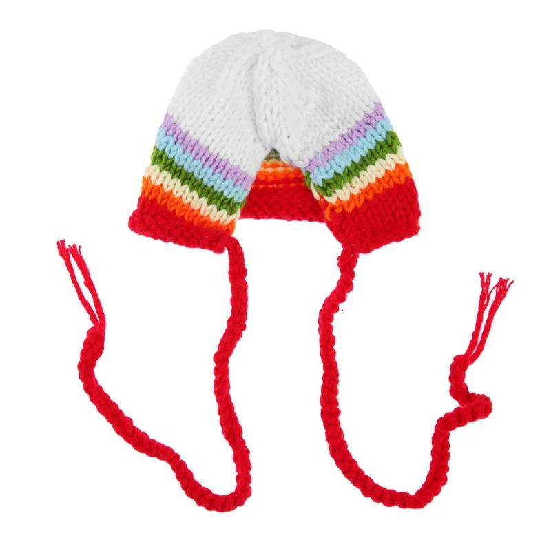 Разноцветная вязаная шапка с радугой для новорожденных; реквизит для фотосессии; шапка с цветком для маленьких девочек; вязаный костюм ручной работы для новорожденных