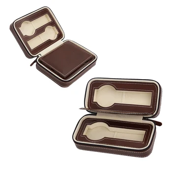 

2pcs Watch Travel Case for Men Women Leatherette Portable Watch Display Box