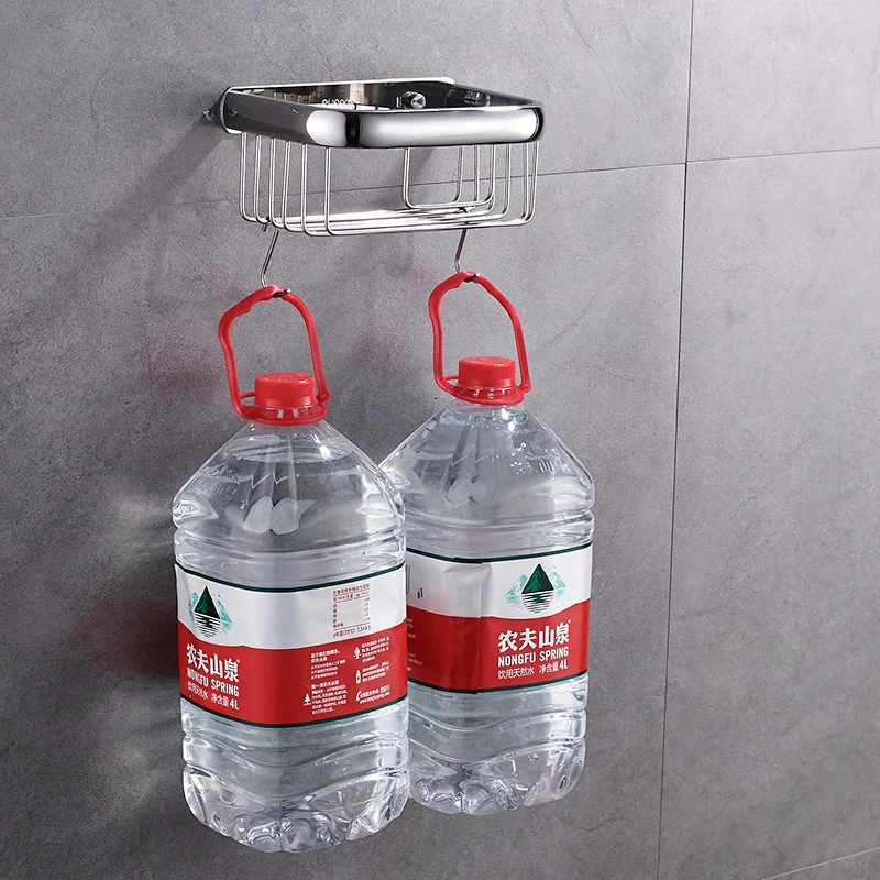 Cena Bez śruby nowoczesne kosze prysznicowe ze stali nierdzewnej 304 Chrome łazienka półeczki na drobiazgi uchwyt ścienny na papier toaletowy akcesoria łazienkowe