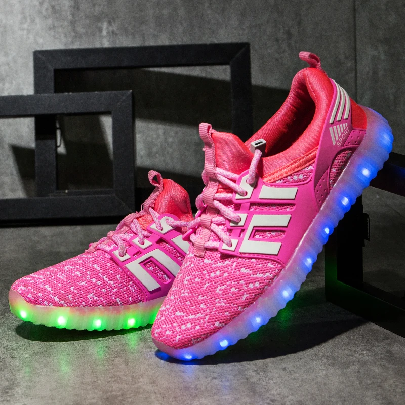 New USB Rechargeable Luminous Kids Sneakers Boys Girls Children Baby Flashing Shoes Childle Led Light Shoes Zapatillas Ni&ntilde;o