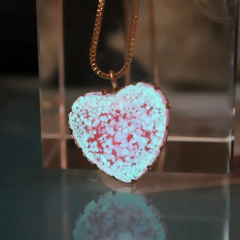 

New Starry sky Heart Crystal Pendant Necklace Glow In The Dark Charming Fine Jewelry Fashion Necklace Lovers wedding gifts