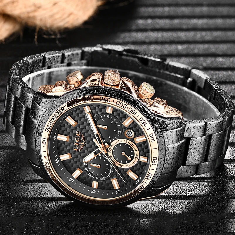 LIGE 2020 New Fashion Watch Men Watches Top Brand Luxury Sport Clock Man Military Chronograph Quartz Watch Men Relogio Masculino