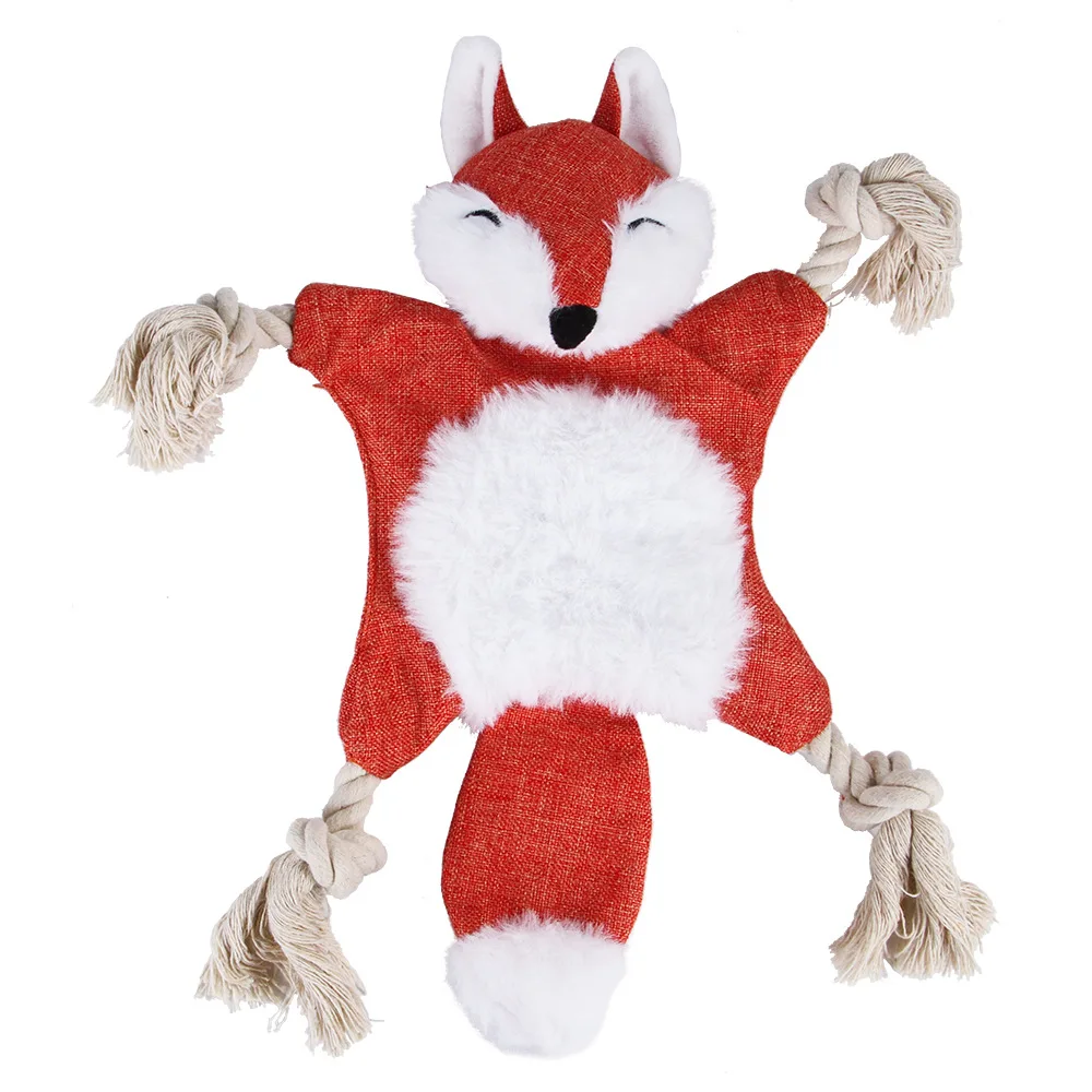 Super soft plush pet toy dog vocal pet supplies wear resistant bite resistant simulation fox tiger for large dog toys squeaking