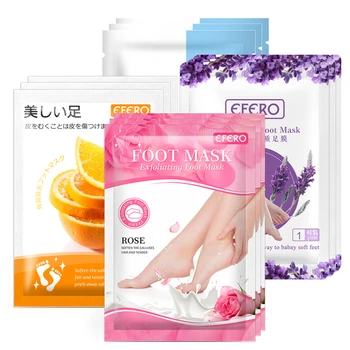 

4Pack Lavender/Rose Exfoliating Foot Mask for Legs Nourishing Dead Skin Remover Peeling Foot Mask Whitening Calluses Foot Patch