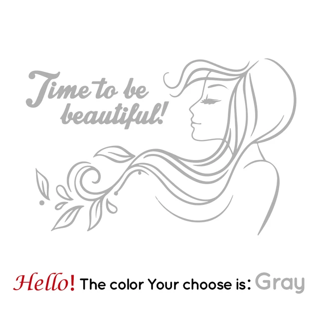Fun Beautifil girl Wall Sticker Home Decor Decals For Woman Bedroom Vinyl Stickers Woman Beauty Quote Wallpaper Poster Mural gray