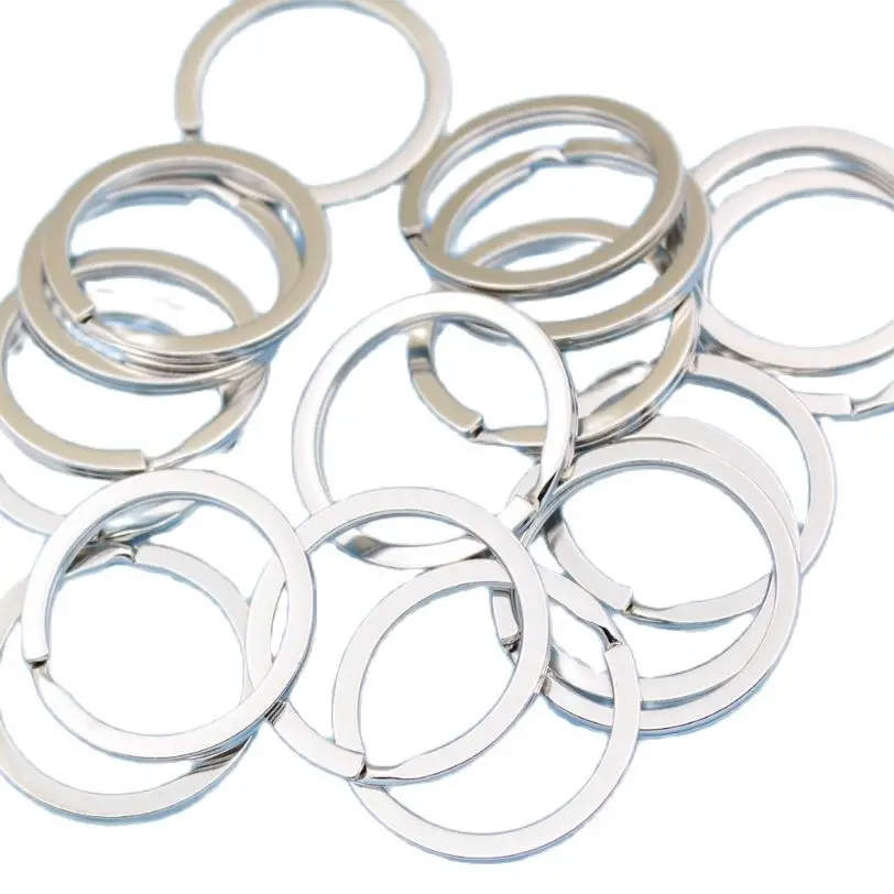 Accesorios Clave 200 Anillas Para Llaveros Plateadas - Diámetro 25 Mm, Eslabones De 4 Partes, Longitud Total 55 Mm Anillos Divididos Con Cadena