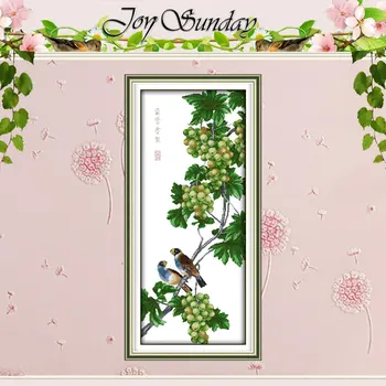 

Grape Patterns Counted Cross Stitch 11CT printed 14CT Cross Stitch Set Wholesale Chinese Cross-stitch Kits Embroidery Needlework