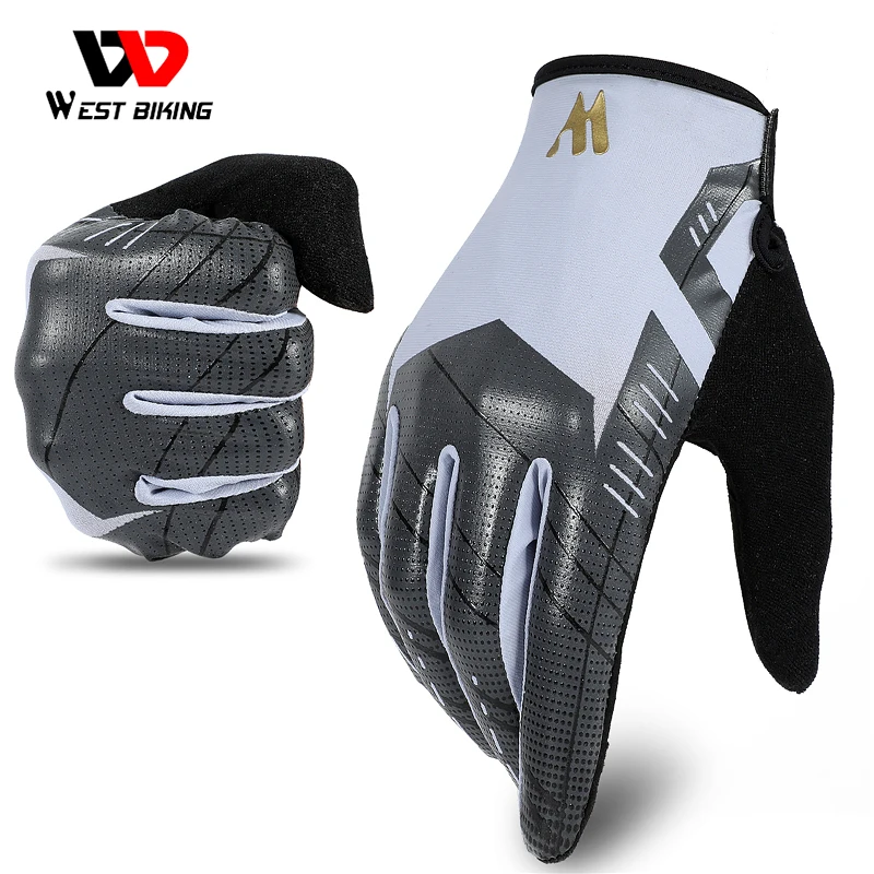 

WEST BIKING Full Finger Cycling Glove Touch Screen Wear-resistant Non-slip Outdoor Sport MTB Bike Multi-purpose Unisex Glove