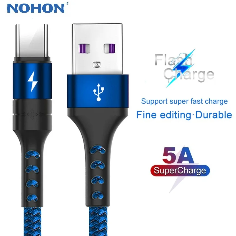 Кабель зарядный NOHON с разъемами USB Type C и Lightning 5 А|Кабели для мобильных телефонов| |