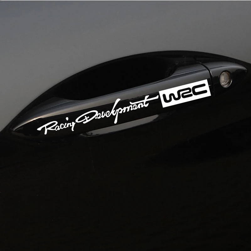 4Pcs Car Handle Stickers WRC Rally Racing Stripe Car Door Handle Decals Car Styling Stickers On Car Door And Car Body Decals (5)