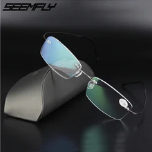 Seemfly сверхлегкие очки для чтения для женщин и мужчин сплав нержавеющая сталь очки без оправы бренд дизайн пресбиопические очки