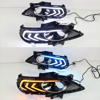

CSCSNL 2PCS For Ford Mondeo Fusion 2013 2014 2015 2016 Car DRL 12V LED Daytime Running Light With Turn Yellow Signal Relay