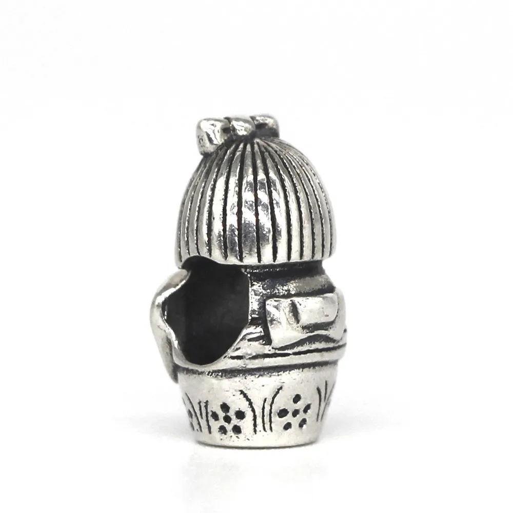Омела, 925 пробы, серебро, Kokeshi, фонарь, Шарм с жемчугом, бусины, европейские ювелирные изделия